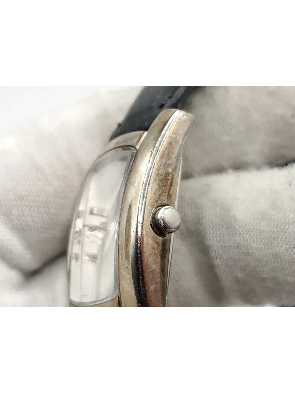 Nine West Quartz 27mm Womens Watch New Battery Silver Tone Rectangle